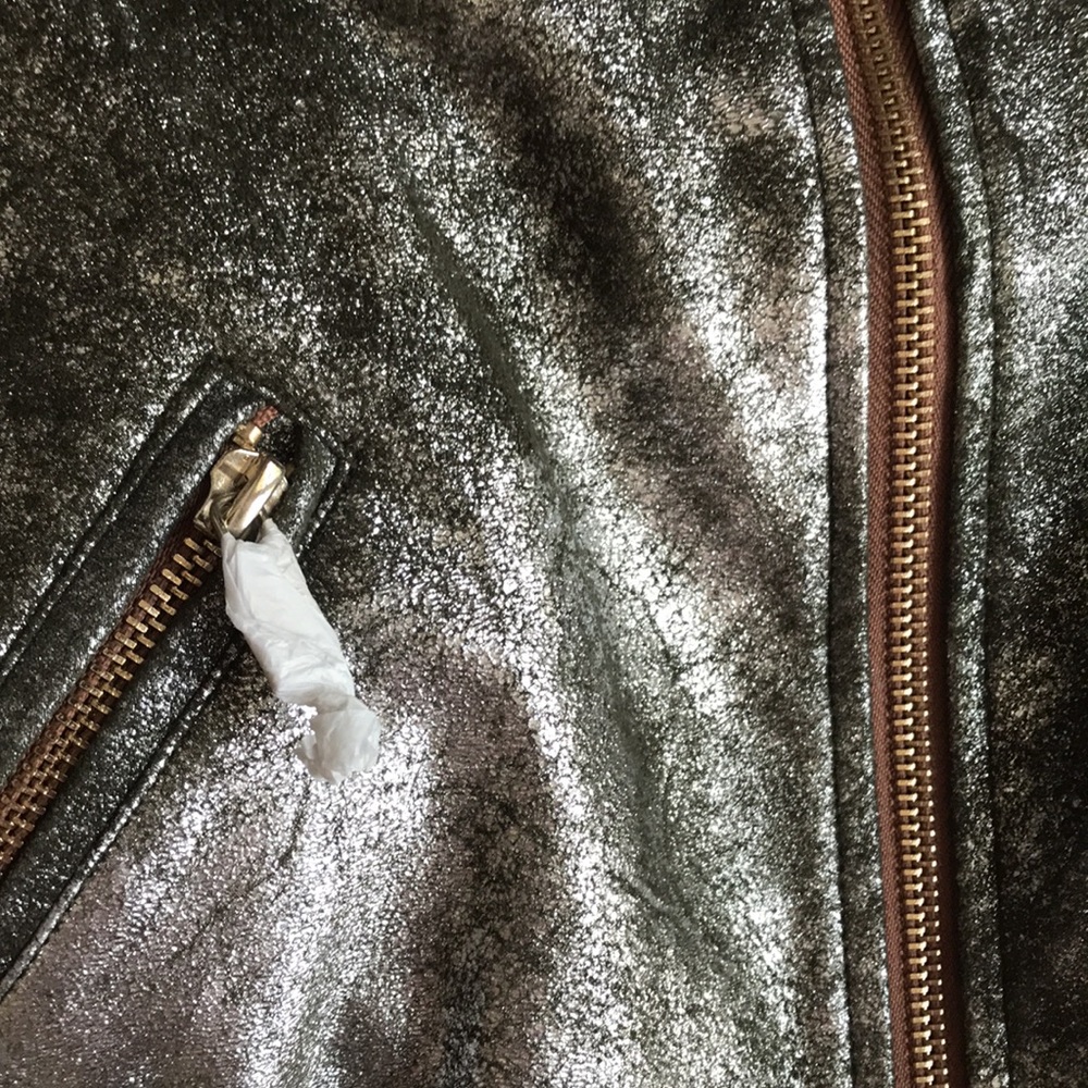 Zara metallic faux suede bomber jacket S - Picture 10 of 13